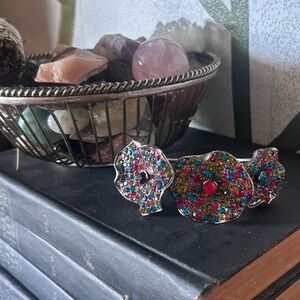 Funky Chunky Floral Bangle Bracelet